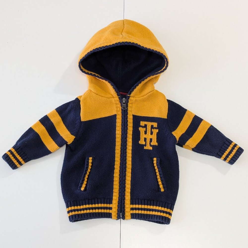Tommy Hilfiger Toddler Navy and Yellow Full Zip Hoodie - Picture 2 of 13